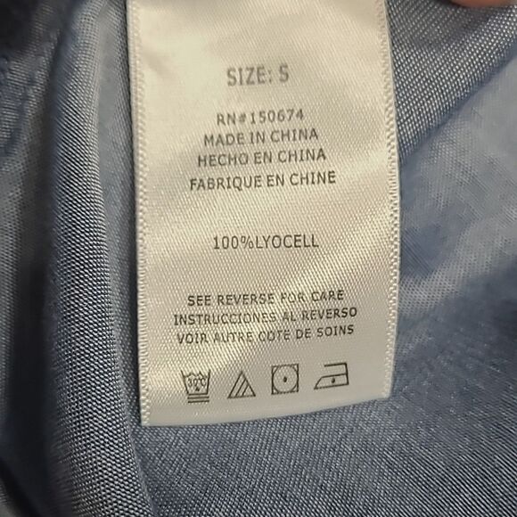 Nwt Wash Lab Lyocell Jean Blue Top Small - Picture 9 of 10